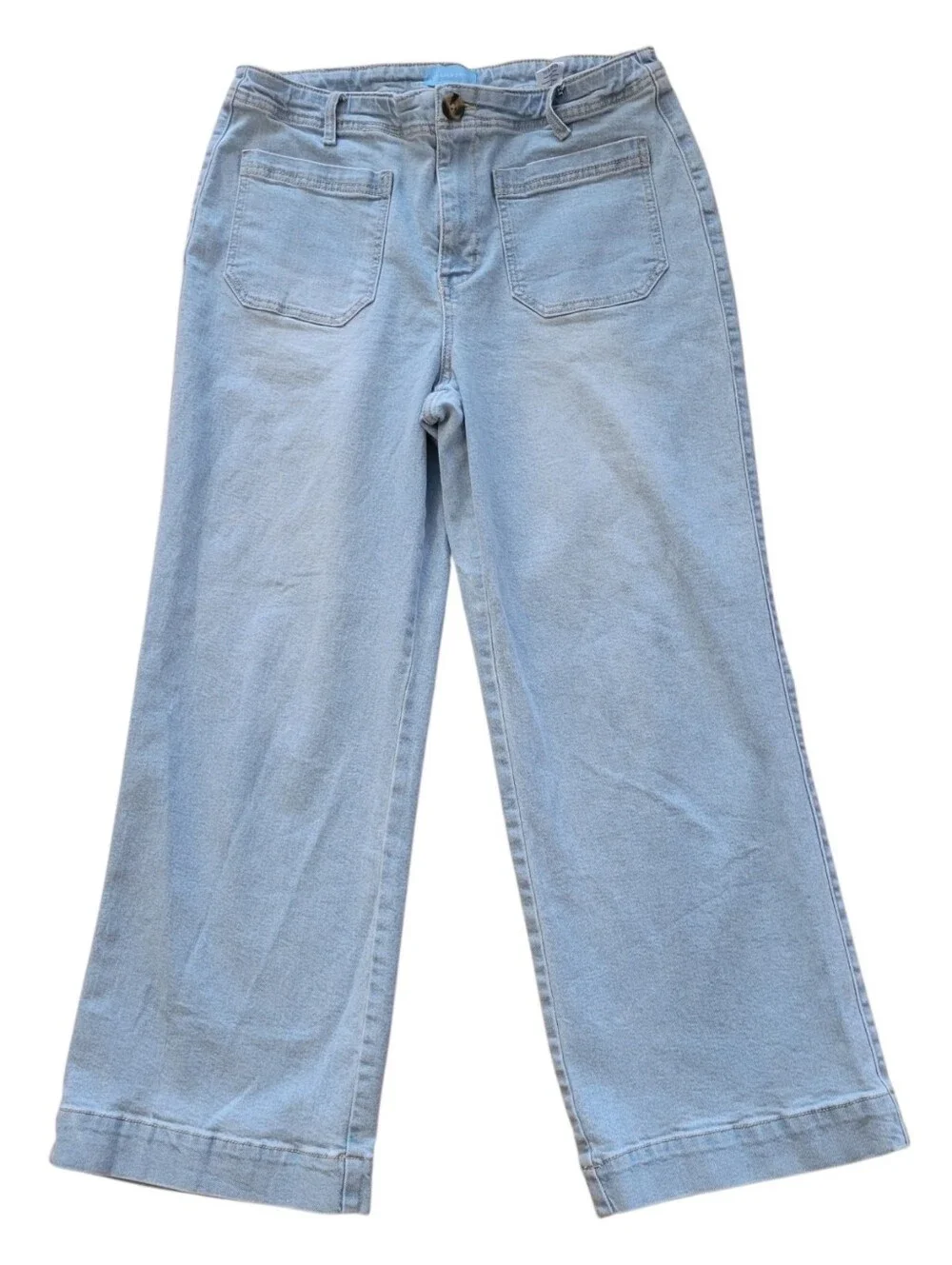 Draper‎ James Light Wash Flat Front Wide Leg Senim Jeans Size 12